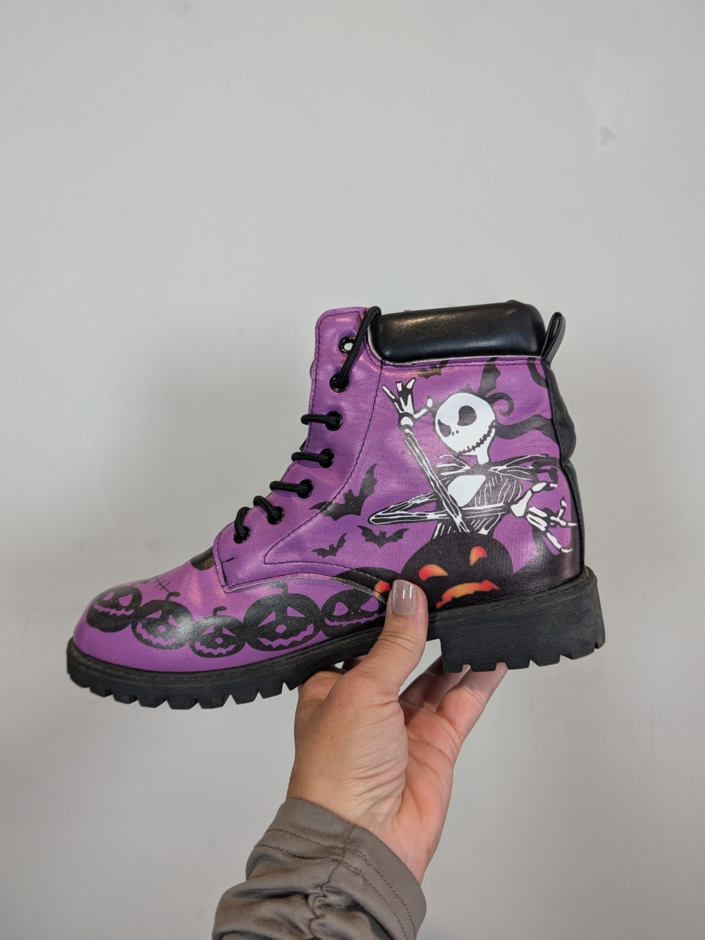 Purple Halloween Skeleton Costume Boot, Size 41